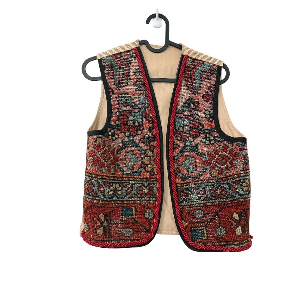 Vintage Handmade Wool Southwestern Boho Kilim Vest Womens Size Small